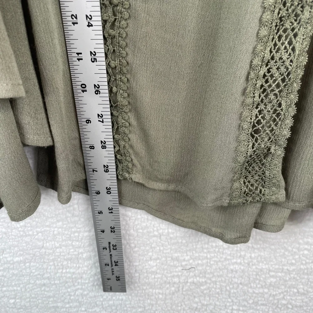 Altard State Womens L Sage Green Wide Leg Palazzo Pants Corset Waist Lace 17G361 - Picture 10 of 13
